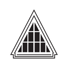 Attic Window Black Silhouette Icon Vector for Architecture and Roofing © Kamrunnahar