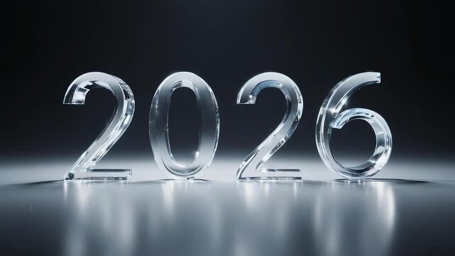 "Glass Effect 2026 Minimal Animation New Year"