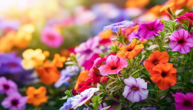 Calibrachoa Floers Summer Perenneal Flowers Selective Focus