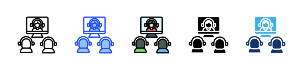 Virtual Meeting Icon Collection With Multiple Styles