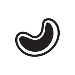 Simple and Bold Cashew Nut Silhouette Icon Vector Illustration for Healthy Food, Snack, and Vegetarian Diet Concepts