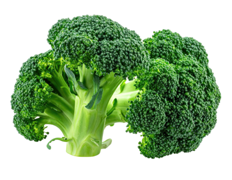 A vibrant green broccoli head with a second one in the background against black