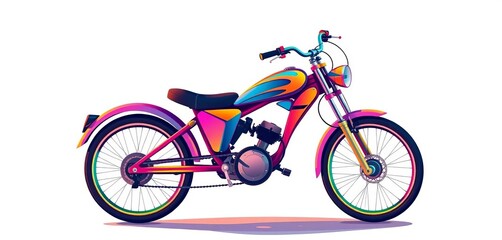 Abstract colorful vector illustration of a trendy bike, stunning design,  poster,  vector