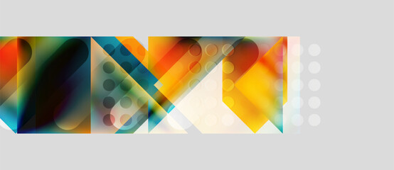 Fototapeta premium Abstract geometric shapes, vibrant colors, overlapping forms. Modern design, gradient effects, dynamic composition. Minimalist aesthetic.