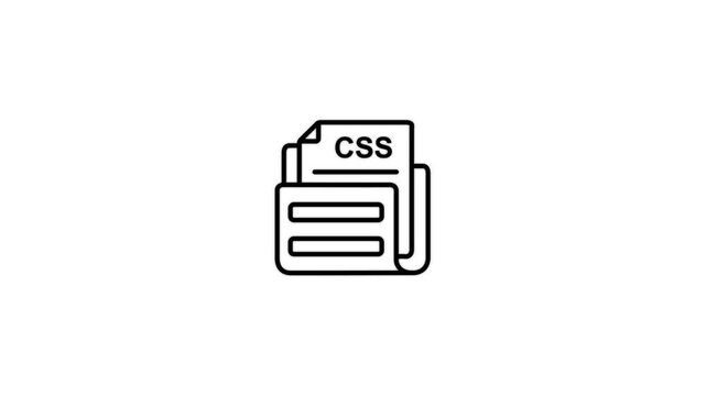 Black and white icon for aCS file with the text CS on a white background cascading style