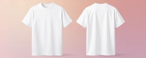 Crisp white oversized t-shirt, front and back isolated , studio, asset, tshirt design