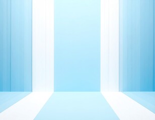 Light blue and white abstract interior with vertical stripes creating a clean, bright space