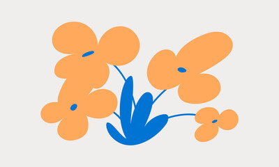 Cute whimsical flower bouquet vector illustration