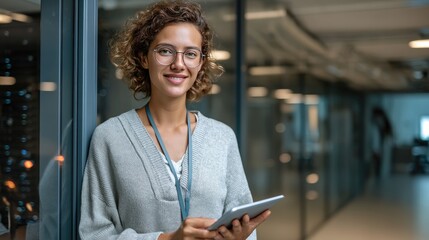 Corporate Technology Concept – Female SysAdmin in Office