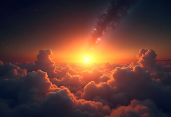 Gold Christmas Bell and Bauble with Glowing Star on a Purple Background