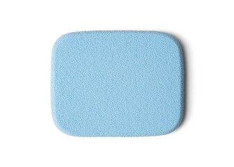 Bright makeup sponges on a white background. Makeup products. Makeup application tools.