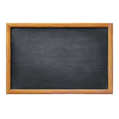 Ornate Wooden Framed Blackboard Against a Solid Black Background, Ready for Text