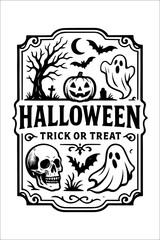 Halloween Trick or Treat Label Design