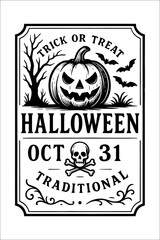 Halloween Trick or Treat Label Design