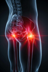 3D Medical Visualization of Gluteal Muscles and Pelvic Region – Sciatica and Hip Pain Concept