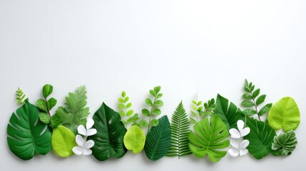 Beautiful lush greenery and vibrant leaves creating a peaceful natural outdoor scene with diverse plant foliage and tropical botanical elements