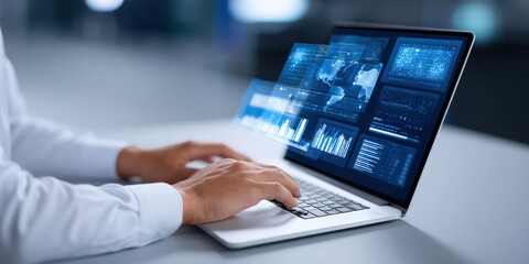 Modern digital technology and cybersecurity network with innovative connectivity solutions, data analytics, cloud computing, and secure communication systems