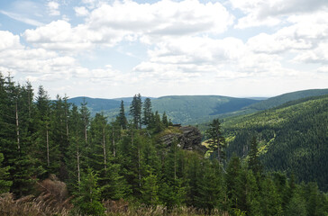 View from Kamzici vrch hill in Jeseniky mountains in Czech republic