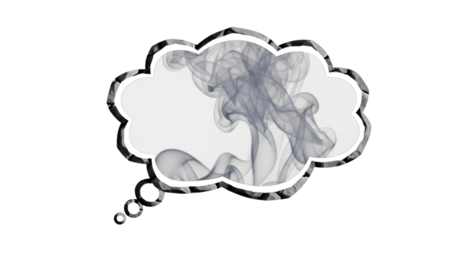 Smoke cloud in speech bubble isolated PNG with Transparent Background