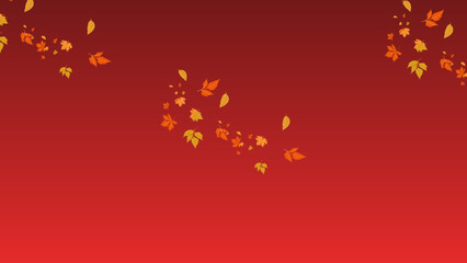 Autumnal foliage vector illustration with vibrant leaves on gradient red backdrop for seasonal designs and graphics