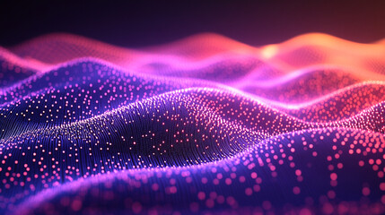 Futuristic abstract background of big data technology. Glowing 3D digital grid visualizing networks, analytics, and AI. Concept of innovation, data flow, and advanced computing in cyberspace.