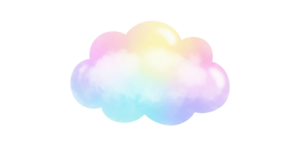 Rainbow cloud illustration for dreamy and magical designs isolated PNG with Transparent Background