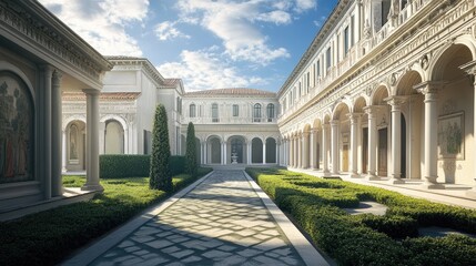 Obraz premium Grand Italianate Courtyard Architecture