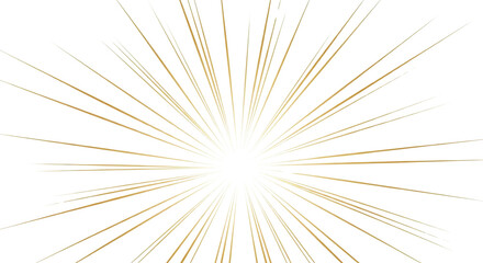Fototapeta premium Golden Radial Speed Lines Starburst Effect Isolated Vector Graphic Resource