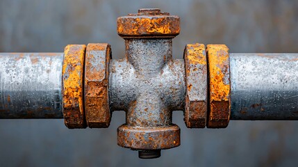 stainless steel joint on Hydrogen Infrastructure high-pressure pipe. 