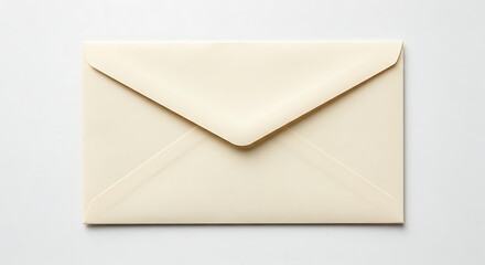 Closed envelope on white background communication mail and correspondence