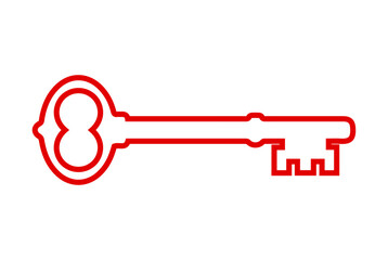 Vintage Ancient Key Outline Icon - History, Mystery, and Access Line Art Vector	