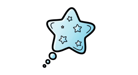 Star shaped speech bubble containing several stars isolated PNG with Transparent Background