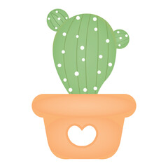 Vector illustration cactus in flowerpot