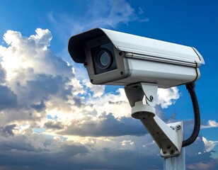 Security camera against a dramatic sky