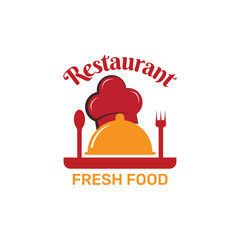 Restaurant Logo with Chef Hat and Utensils
