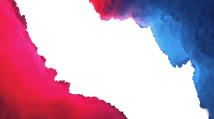 Dramatic Abstract Red and Blue Clouds Frame on a Solid Black Background