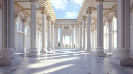 Fototapeta premium Grandiose Classical Colonnade: An Architectural Masterpiece