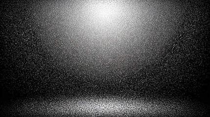 Grainy black and white abstract background with gradient monochrome noise texture. Minimalist backdrop design ideal for modern presentations, artistic layouts, and creative digital projects.