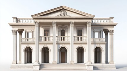 Grand Neoclassical Mansion Facade: Architectural Design