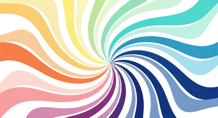 Swirling colorful spiral of rainbow colors isolated PNG with Transparent Background