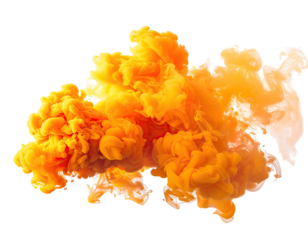 Swirling, vibrant orange ink clouds against a black background