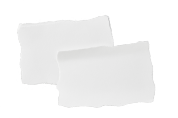 white sheet of paper with torn edges isolated on white or transparent png
