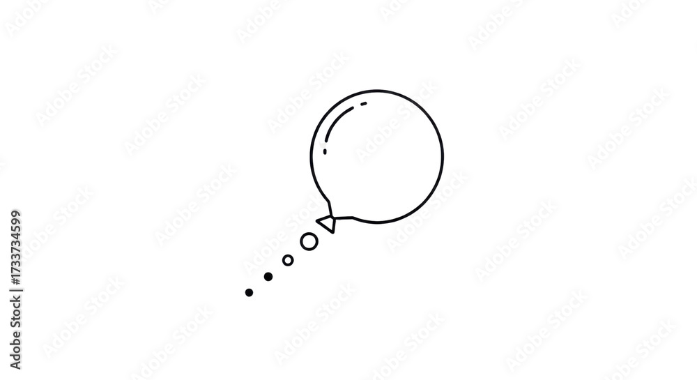 Wall mural speech balloon vector icon as thin line element isolated png with transparent background
