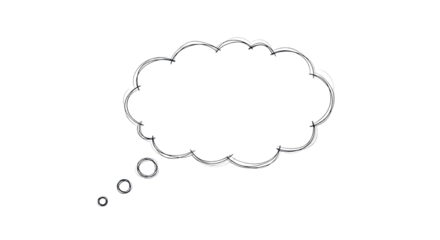 Speech bubble with thinking cloud isolated PNG with Transparent Background