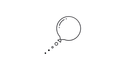 Speech balloon vector icon as thin line element isolated PNG with Transparent Background