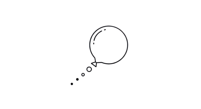 Speech balloon vector icon as thin line element isolated PNG with Transparent Background