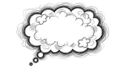 Doodle style comic speech bubble for message isolated PNG with Transparent Background