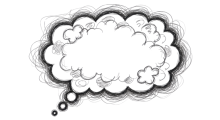 Doodle style comic speech bubble for message isolated PNG with Transparent Background