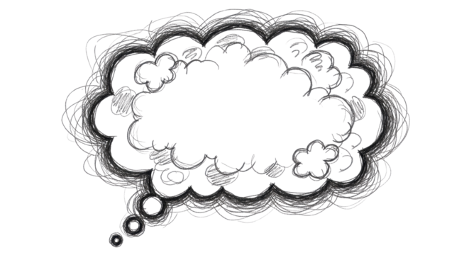 Doodle style comic speech bubble for message isolated PNG with Transparent Background