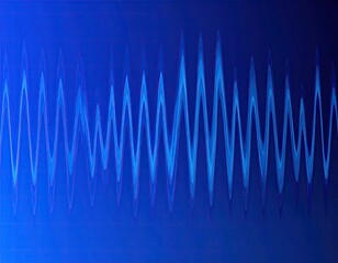 A vibrant blue image featuring a repeating wave pattern overlayed on a dark background